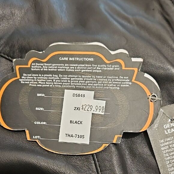 Daniel smart Black Leather Jacket 2XL - Picture 9 of 9